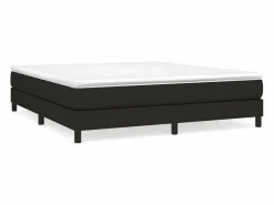 Estructura de cama box spring tela negro 160x200 cm^Clicnbuy