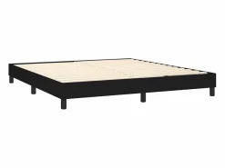Estructura de cama box spring tela negro 160x200 cm^Clicnbuy