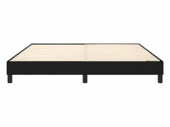 Estructura de cama box spring tela negro 160x200 cm^Clicnbuy