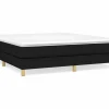 Estructura de cama box spring tela negro 160x200 cm^Clicnbuy Online