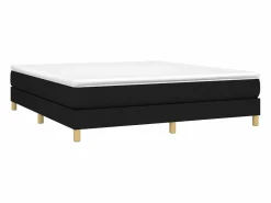 Estructura de cama box spring tela negro 160x200 cm^Clicnbuy Online