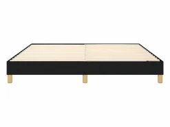 Estructura de cama box spring tela negro 160x200 cm^Clicnbuy Online