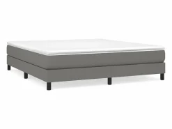 Clicnbuy Estructura de cama box spring tela gris oscuro 180x200 cm Discount