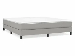 Clicnbuy Estructura de cama box spring tela gris claro 160x200 cm New