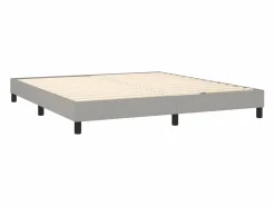 Clicnbuy Estructura de cama box spring tela gris claro 160x200 cm New