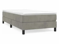 Clicnbuy Estructura de cama box spring terciopelo gris claro 100x200 cm Discount