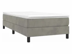 Clicnbuy Estructura de cama box spring terciopelo gris claro 100x200 cm Discount