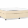 Clicnbuy Estructura de cama box spring tela color crema 160x200 cm Best