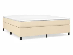 Clicnbuy Estructura de cama box spring tela color crema 160x200 cm Best