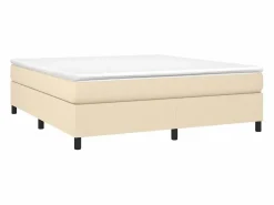 Clicnbuy Estructura de cama box spring tela color crema 160x200 cm Best