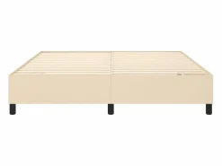 Clicnbuy Estructura de cama box spring tela color crema 160x200 cm Best
