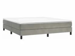 Estructura de cama box spring terciopelo gris claro 180x200 cm^Clicnbuy Discount