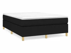 Clicnbuy Estructura de cama box spring tela negro 140x190 cm