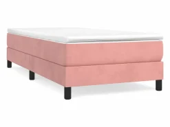 Clicnbuy Somier Tapizado|Estructura de cama box spring terciopelo rosa 100x200 cm