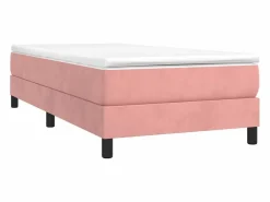 Clicnbuy Somier Tapizado|Estructura de cama box spring terciopelo rosa 100x200 cm