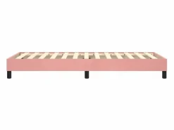 Clicnbuy Somier Tapizado|Estructura de cama box spring terciopelo rosa 100x200 cm