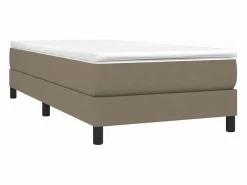 Clicnbuy Estructura de cama box spring tela gris taupe 100x200 cm New