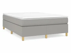 Clicnbuy Estructura de cama box spring tela gris claro 140x190 cm Clearance