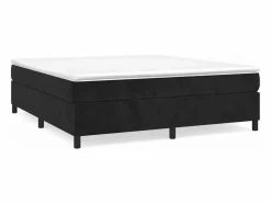 Clicnbuy Estructura de cama box spring terciopelo negro 160x200 cm Hot