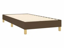 Estructura de cama box spring tela marrón 90x190 cm^Clicnbuy Outlet
