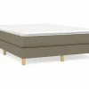 Clicnbuy Estructura de cama box spring tela gris taupe 140x190 cm Best