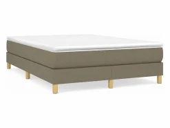 Clicnbuy Estructura de cama box spring tela gris taupe 140x190 cm Best