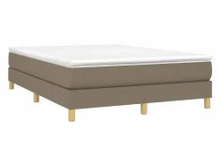 Clicnbuy Estructura de cama box spring tela gris taupe 140x190 cm Best