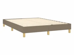 Clicnbuy Estructura de cama box spring tela gris taupe 140x190 cm Best