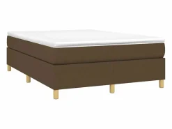Clicnbuy Somier - 140X190Cm|Estructura de cama box spring tela marrón 140x190 cm
