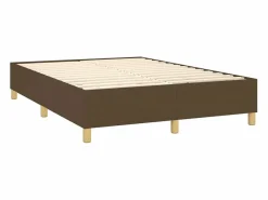 Clicnbuy Somier - 140X190Cm|Estructura de cama box spring tela marrón 140x190 cm