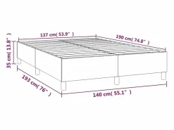 Clicnbuy Somier - 140X190Cm|Estructura de cama box spring tela marrón 140x190 cm