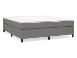 Estructura de cama box spring tela gris oscuro 160x200 cm^Clicnbuy Sale