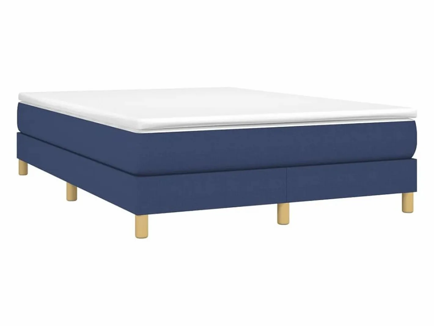 Estructura de cama box spring tela azul 140x190 cm^Clicnbuy Best