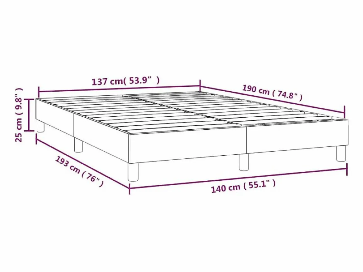 Estructura de cama box spring tela azul 140x190 cm^Clicnbuy Best