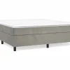 Clicnbuy Estructura de cama box spring terciopelo gris claro 180x200 cm Discount