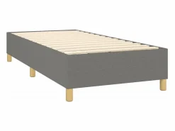 Clicnbuy Somier Tapizado|Estructura de cama box spring tela gris oscuro 90x200 cm