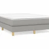 Clicnbuy Somier - 140X190Cm|Estructura de cama box spring tela gris claro 140x190 cm