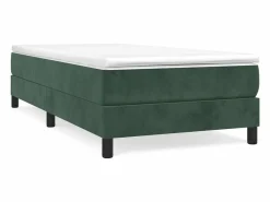 Clicnbuy Estructura de cama box spring terciopelo verde oscuro 90x190 cm New