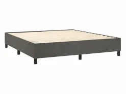 Clicnbuy Somier - 160X200Cm|Estructura de cama box spring terciopelo gris oscuro 160x200 cm