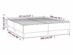 Clicnbuy Somier - 160X200Cm|Estructura de cama box spring terciopelo gris oscuro 160x200 cm