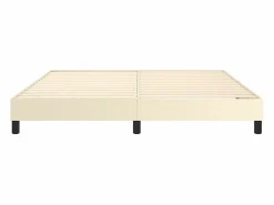 Clicnbuy Estructura de cama box spring cuero sintético 160x200 cm Crema Clearance