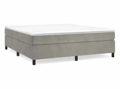 Clicnbuy Estructura de cama box spring terciopelo gris claro 160x200 cm Outlet