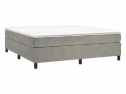 Clicnbuy Estructura de cama box spring terciopelo gris claro 160x200 cm Outlet