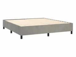 Clicnbuy Estructura de cama box spring terciopelo gris claro 160x200 cm Outlet
