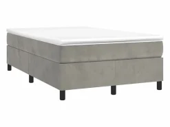 Estructura de cama box spring terciopelo gris claro 120x200 cm^Clicnbuy Online