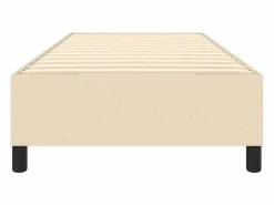 Estructura de cama box spring tela color crema 90x190 cm^Clicnbuy