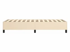 Estructura de cama box spring tela color crema 90x190 cm^Clicnbuy
