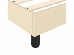 Estructura de cama box spring tela color crema 90x190 cm^Clicnbuy