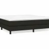 Estructura de cama box spring tela negro 180x200 cm^Clicnbuy