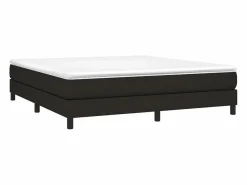 Estructura de cama box spring tela negro 180x200 cm^Clicnbuy